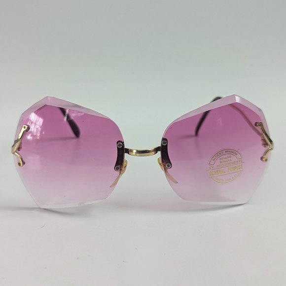 NWT TruVintage Lady\'s 80\'s fashion diamond cut rimless Gradient lens Sunglasses main image 4